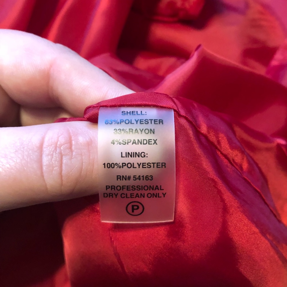 NWOT Calvin Klein Belted Cap Sleeve Red Dress - Picture 5 of 7